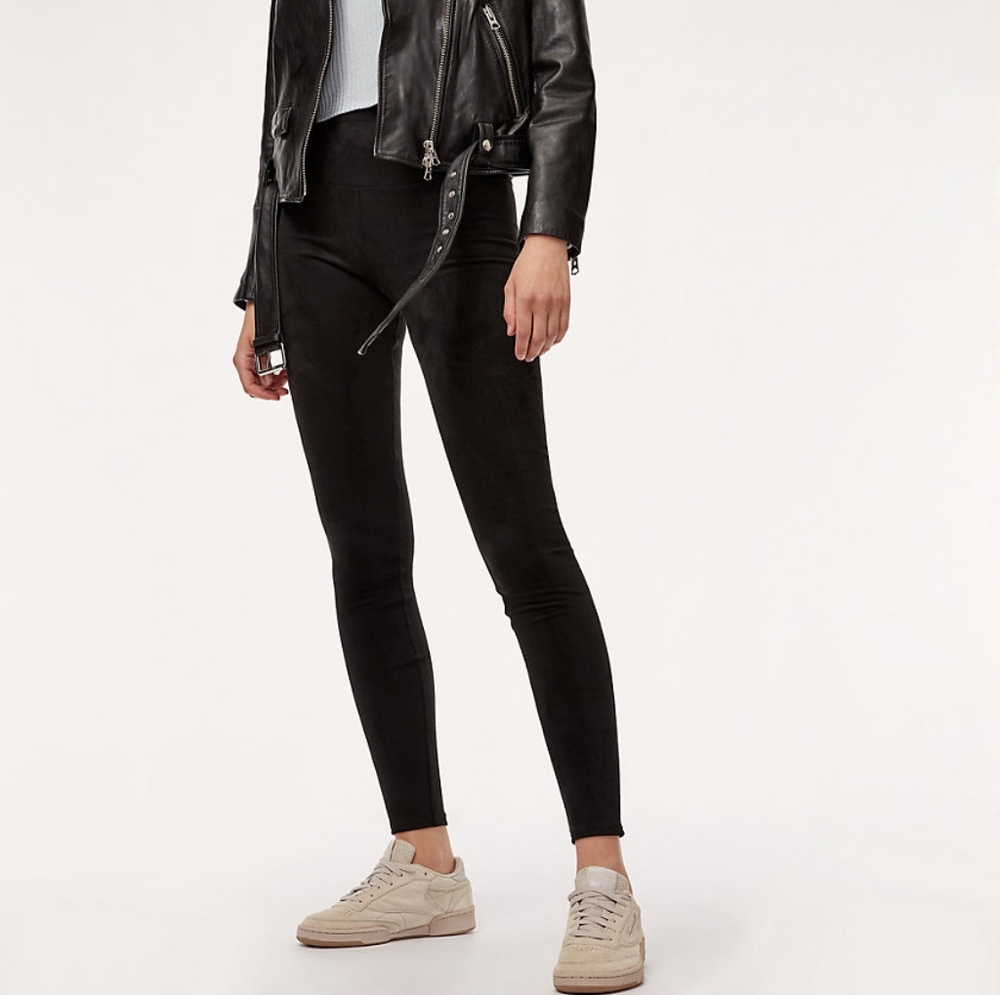 Aritzia Daria Wilfred free vegan suede leggings